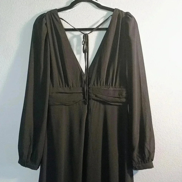 Lulus Love You So Black Long Sleeve Maxi Dress NWOT Size Large - Picture 10 of 13